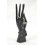 Hand of Buddha / Door ring in black wood H20cm