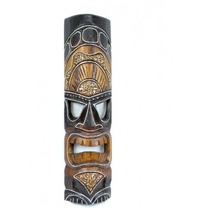 Masque Tiki Polynésien h50cm en bois. Décoration exotique.
