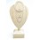 Collier avec pendentif pointe en cristal de roche naturel sur buste en bois
