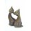 Statuette couple of cats in bronze. Handcrafted.