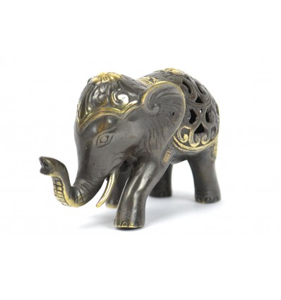 Figurina proboscide di elefante in aria. Reale bronzo Asia.