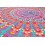 Paréo Mandala Orange, Rose et Turquoise & sequins argentés - 160x110cm