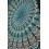 Paréo motif Mandala Vert, Noir, Rose & sequins argentés - 160x110cm