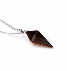 Necklace with pendant Tiger Eye natural style pendulum. Protection, self-confidence.