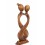 Statua astratta coppia Amore Infinito h30cm in legno massello Marrone 