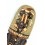 Maschera africana in legno 30cm arredamento Gecko sabbia e conchiglie Cowries