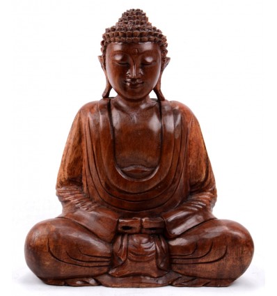 Seated Buddha lotus statue. Handicrafts from Asia.