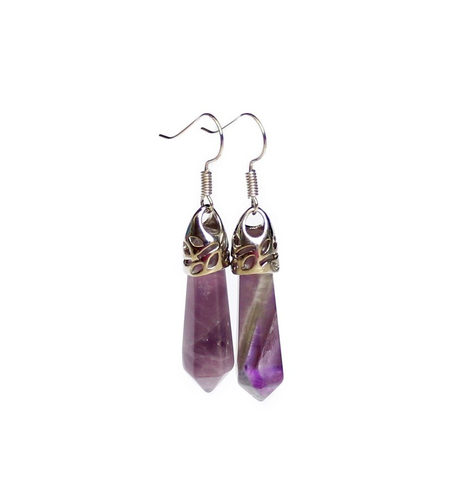 Buddha Sterling Silver Earrings With Amethyst Gemstone Yoga Jewellery Yogi Jewelry Free UK Delivery Gift Boxed