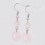 Pair of earrings 2 balls in Rose Quartz