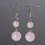 Pair of earrings 2 balls in Rose Quartz