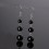 Earrings hanging 3 balls in Onyx - free Delivery !!!