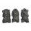 Les 3 singes de la sagesse XL. Statues en bois massif noir H20cm