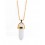 Collier avec pendentif pointe en Opale blanche naturelle. Amour, Sensualité, Intuition.