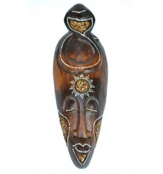Mask pattern cobra wooden 30cm - decoration ethnic chic african style.