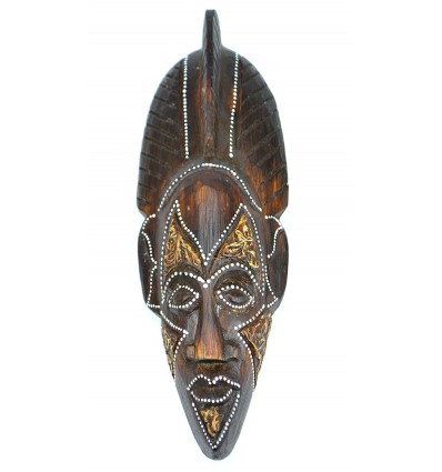 Masque en bois 30cm - crête africaine - décoration ethnique chic.