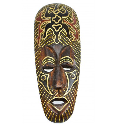Décoration africaine. Achat masque africain en bois motif gecko.
