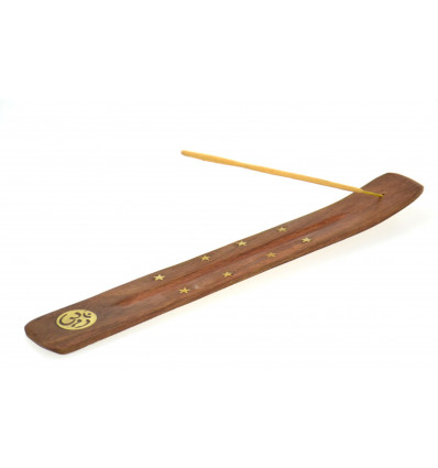 Wooden incense holder pattern Aum (Ôm) - for sticks