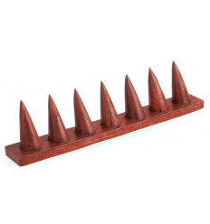 Porta-anelli in legno massello di colore rosso / Display-ring (7 coni)