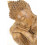 Buddha pensatore. Grande statua di buddha Zen in legno naturale.