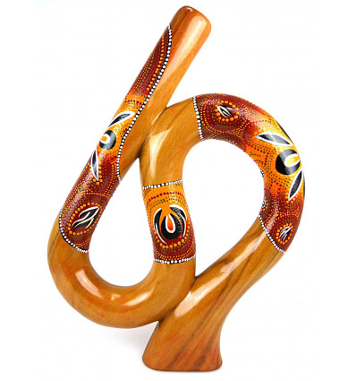 Didgeridoo yoga spiral shape S, paint aboriginal. Purchase cheap.