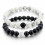 Bracelets of distance / couples - black Agate and white Howlite - free Delivery !!!