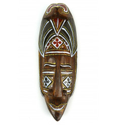 Maschera di arredamento batik in legno 30cm. Decò a parete in stile africano