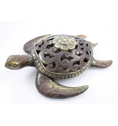 Statue tortue de mer en bronze, objet deco idée cadeau tortue.