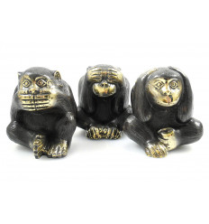 Les 3 singes de la sagesse déco, statues en bronze, achat statuette. 