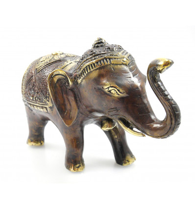 Statuetta di elefante indiano in bronzo. Oggetto decorativo originale da collezione.