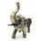 Statue deco elephant trompe in the air brings good luck. Artisanal bronze.