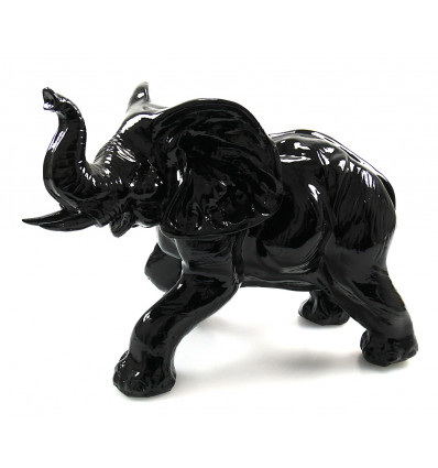Grande design moderno della statua dell'elefante, nero lucido, acquisto economico.
