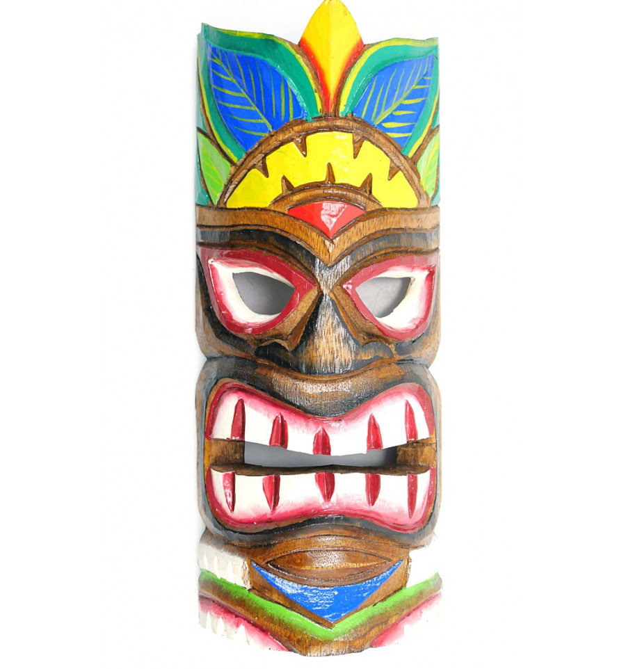 2 Tiki MASCHERE 50cm IM HAWAII stile Set di due maschere di legno Maschera da parete ISOLA DI PASQUA 