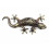 Statue déco salamandre gecko margouillat bronze. Artisanat du monde.