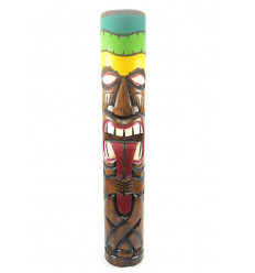 Totem Tiki che tira la lingua XL. Grande statua tiki legno a buon mercato.