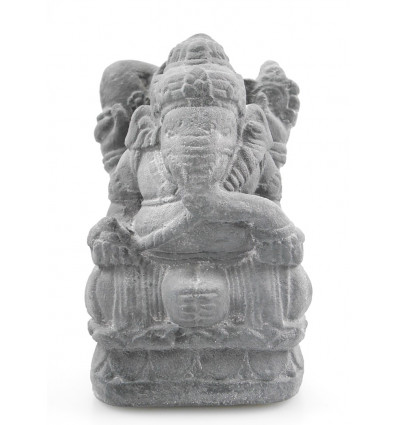 Statua di Ganesh H17cm in legno massello intagliato a mano