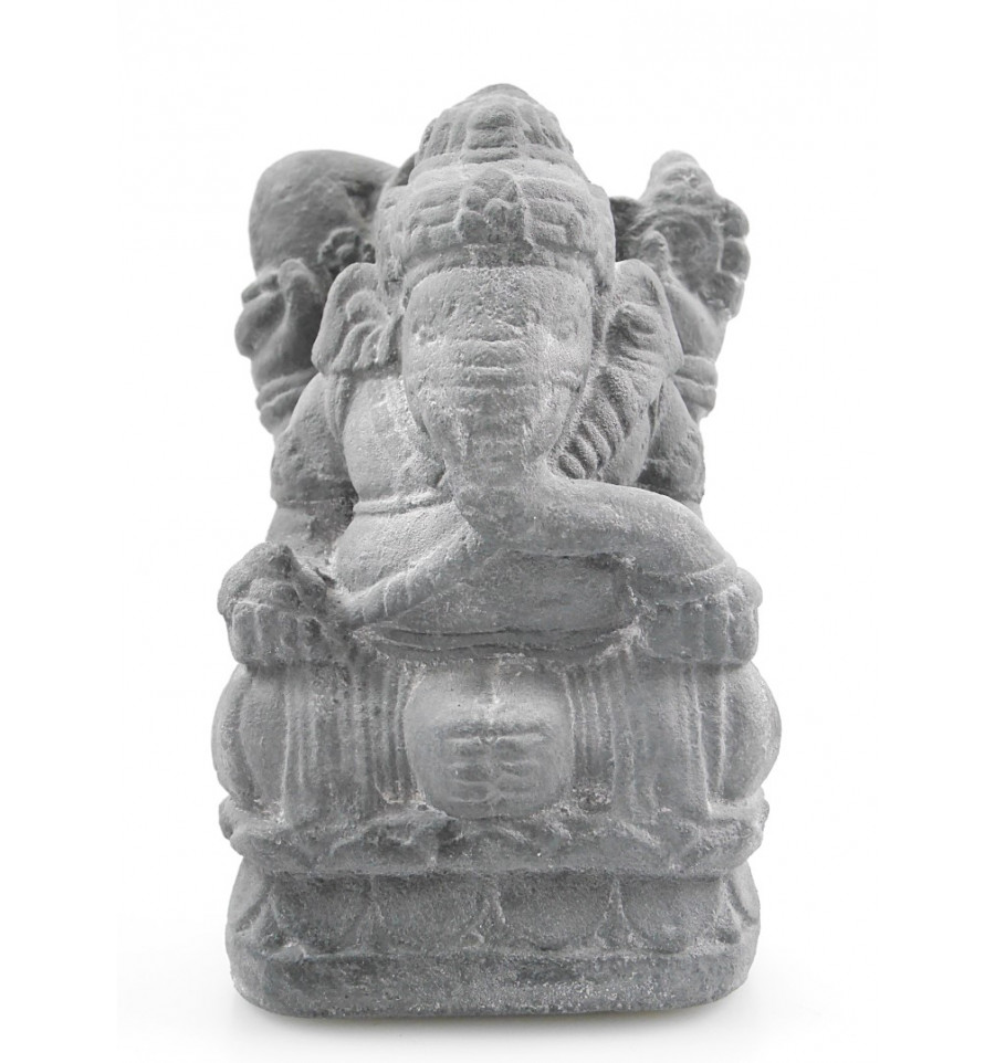 Statue de Ganesh H17cm en bois massif sculpté main 