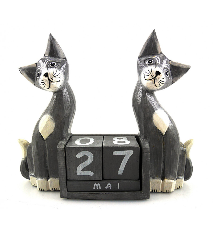 Perpetual Calendar Cube Wood Deco Cat Gift Girlfriend Cheap