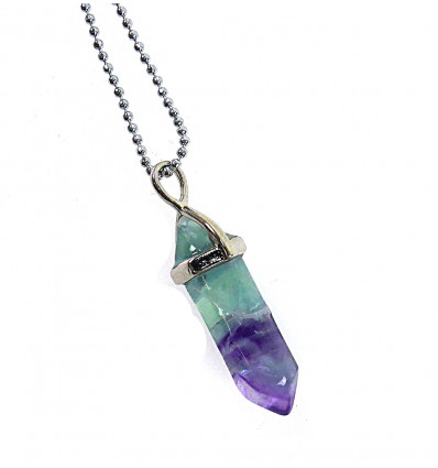 Multicolor fluorite necklace and pendant, student stone.