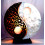 Lampe chevet zen yin yang, décoration asiatique, artisanat Bali.