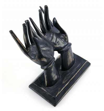 Le mani porta-anelli / schede di Visualizzazione. In legno massello nero