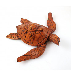 Statua di tartaruga, scultura in legno. Collezione di oggetti di decorazione tartaruga.