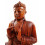 Sculpture Bouddha Shakyamuni assis en bois. Statue Bouddha Bali.
