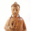 Statuette Bouddha assis en bois naturel, mûdra de l'éducation.