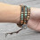 Bracelet Wrap Manchette en cuir et pierres naturelles - Paix et sérénité