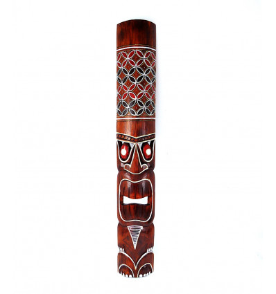 Grande maschera tiki 100 cm in legno a buon mercato. Arredamento Tiki tahiti.