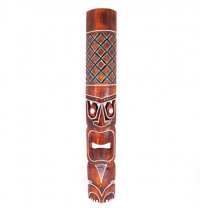 Maschera Tiki h30cm legno modello colorato. Deco Polinesia 