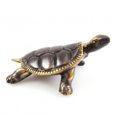 Statuette tortue de terre en bronze. Idée cadeau, collection.