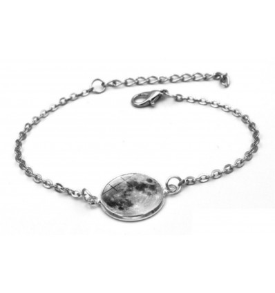 Glow-in-the-dark medallion "full moon" bracelet