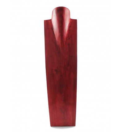 Display speciale lunghe collane H60cm busto in legno esotico rosso