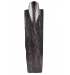 Display speciale lunghe collane H60cm busto in legno finitura nero "vintage"